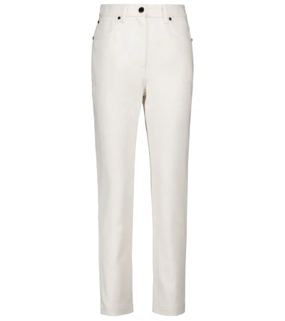 Fendi Embossed Logo Straight-leg Jeans In White