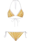 Fendi Ff-vertigo Triangle Bikini Set In Yellow