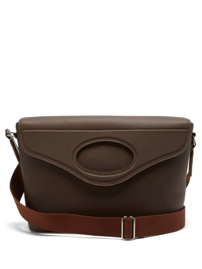 Burberry Pocket Grained-leather Cross-body Bag In Dark Clay Brown