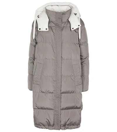 Brunello Cucinelli Long-sleeved Down Puffer Coat In Anthracite