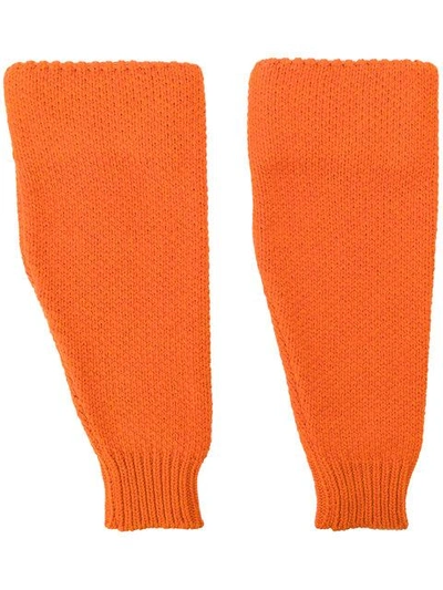 Raf Simons Fingerless Gloves In Orange