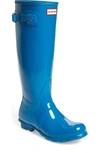 Hunter 'tour' Packable Rain Boot In Dark Earth Blue