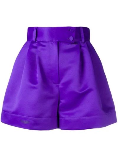 Styland Flared High-waisted Shorts In Purple