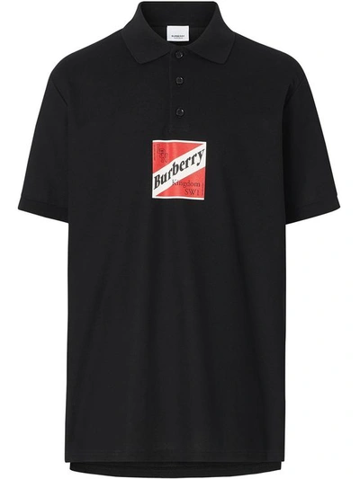 Burberry Men's 8024314 Black Cotton Polo Shirt