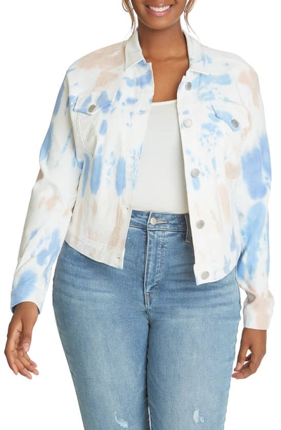 Adyson Parker Tie Dye Stretch Twill Denim Jacket In Pretty Peri Combo