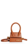 Jacquemus Le Chiquito Leather Mini Top Handle Bag In Brown