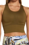 Sweaty Betty Stamina Longline Sports Bra In Uniform Green