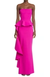 Chiara Boni La Petite Robe Eliska Ruffle Strapless Gown In Cyclamen