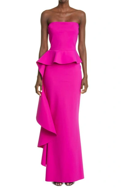 Chiara Boni La Petite Robe Eliska Ruffle Strapless Gown In Cyclamen