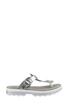 Fantasy Sandals Mirabella T-strap Sandal In Grey Splash Leather