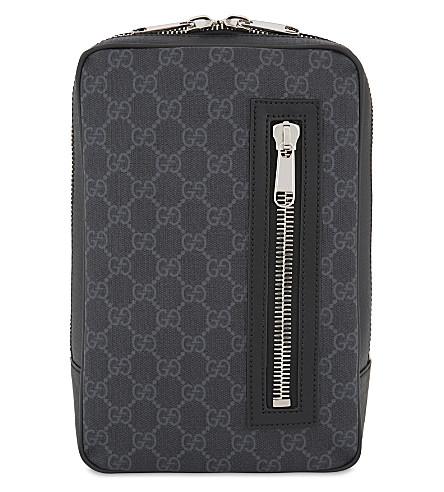 gucci canvas belt bag black