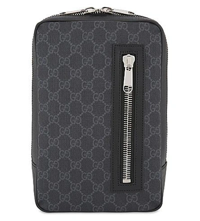 Gucci Web Stripe Supreme Gg Canvas Belt Bag In Black