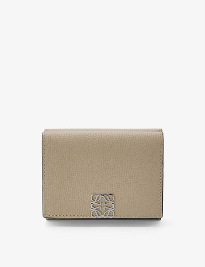 Loewe Anagram-embellished Grained-leather Wallet In Sand