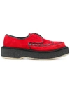 Adieu Type 101 Suede Platform Brogue Shoes In Red