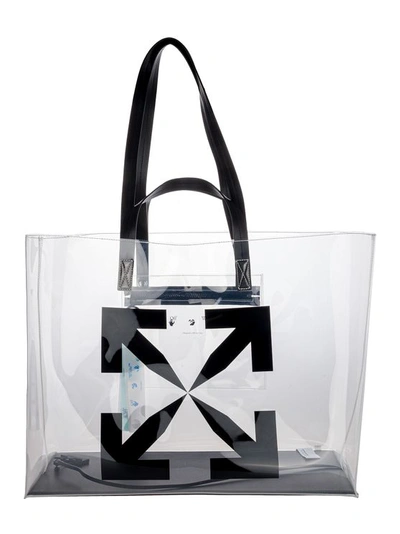 Off-white Off White Large Arrow Tote Bag In Transparent