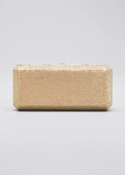 Judith Leiber Slim Rectangle Fullbead Clutch Bag In Gold