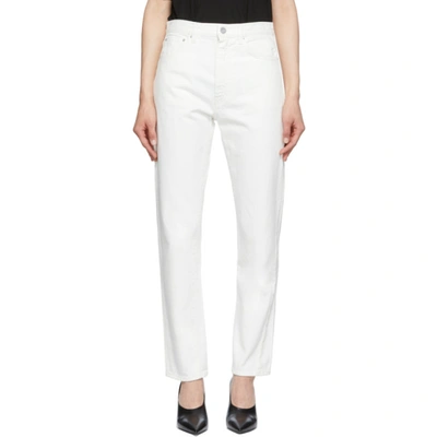 Totême Twisted Seam High-rise Straight-leg Organic Jeans In Off White