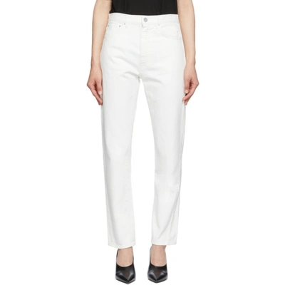 Totême Twisted Seam High-rise Straight-leg Organic Jeans In White