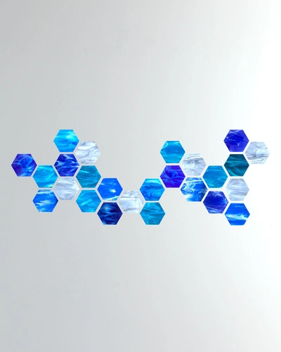 Karo Studios Water Hexagonal Glass Wall Sculpture