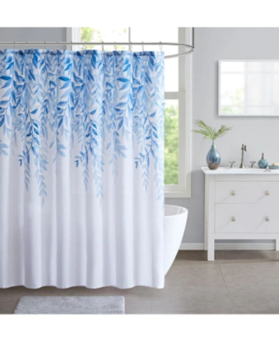 Decor Studio Mandy Botanical-print 72" X 72" Shower Curtain Bedding In Blue