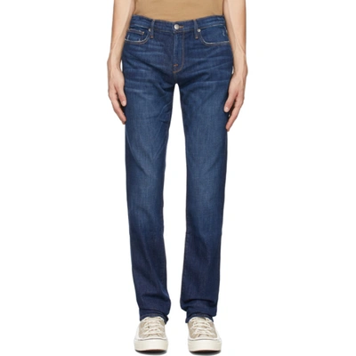 Frame L'homme Slim Straight Fit Jeans In Washed Nav