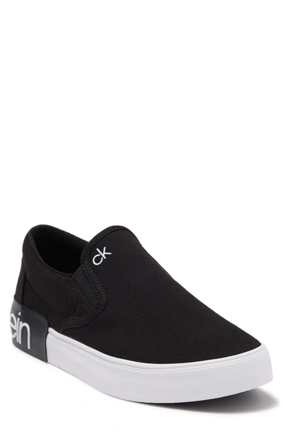 Calvin Klein Men's Ryor Casual Slip-on Sneakers In Black