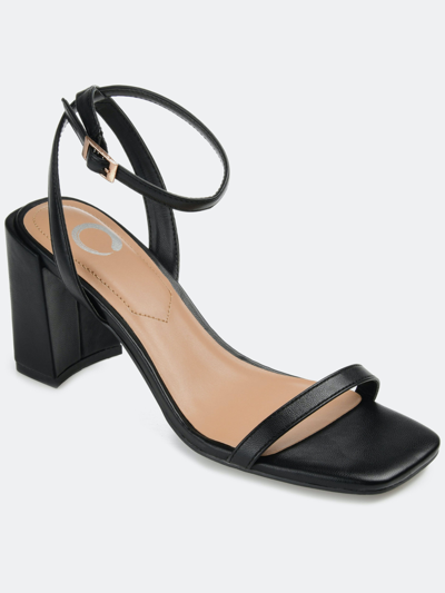 Journee Collection Chasity Womens Buckle Dressy Block Heels In Black