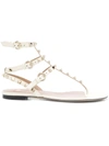 Valentino Garavani Rockstud Flat Sandals In Neutrals