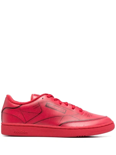 Maison Margiela X Reebok Project 0 Club C Leather Sneakers In Red
