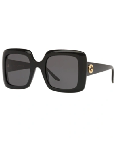 Gucci Gradient Grey Square Ladies Sunglasses Gg0141sn 001 53 In Black