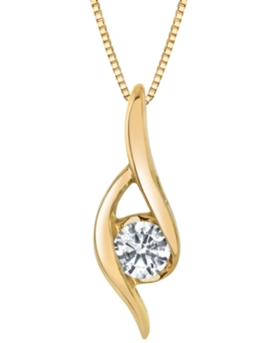 Sirena Diamond Swirl Solitaire Pendant Necklace (1/4 Ct. T.w.) In 14k White Gold Or 14k Yellow Gold