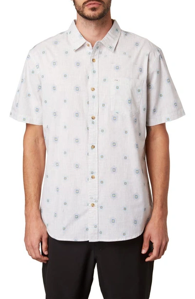 O'neill O"neill Leedo Standard Fit Short Sleeve Button-up Shirt In Cream