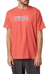 O'neill Men's Parallel Lines T-shirt In Hot Red
