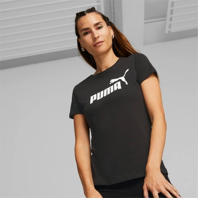 Puma Women's Floral Vibes Cotton Cropped T-shirt In Cotton Black