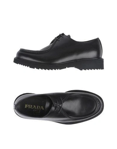 Prada Lace-up Shoes In Black
