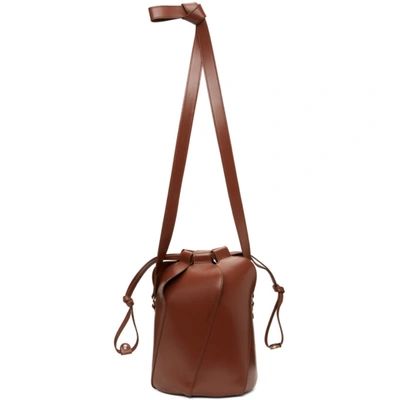 Chloé Small Tulip Leather Bucket Bag In Sepia Brown