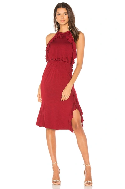 Ella Moss Bella Ruffle Halter Dress In Red