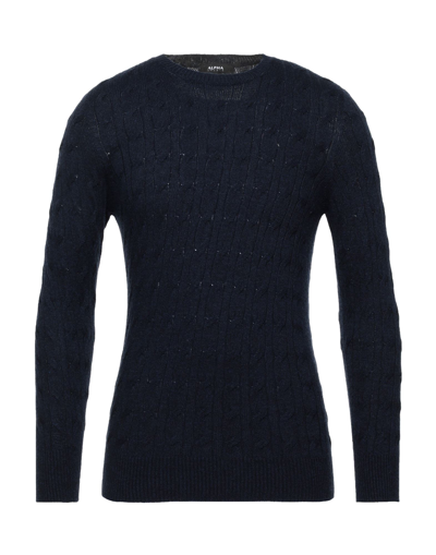 Alpha Studio Sweaters In Blue