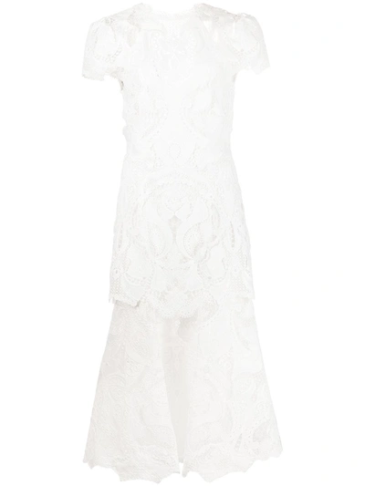 Jonathan Simkhai Signature Laura Lace Midi Dress In White