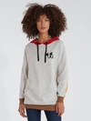 Replica Los Angeles Peepers Oversize Hoodie Sweatshirt In Light Melange Grey Marigold