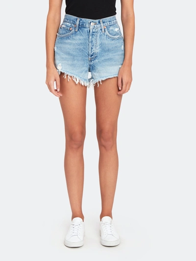 Agolde Parker Vintage High Rise Cutoff Relaxed Shorts In Swampmeet