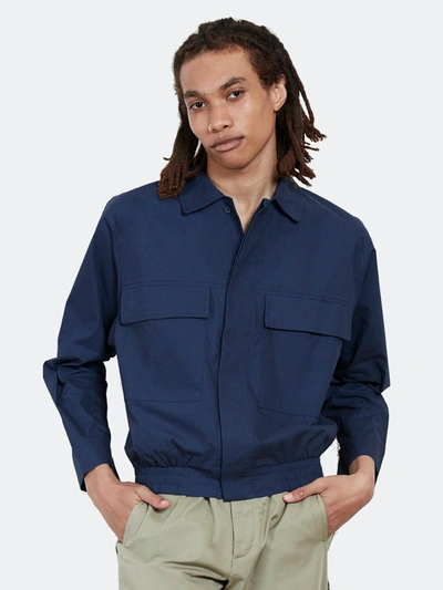 Raiment Police Button Up Shirt In Navy