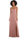 After Six Tie-back Cutout Maxi Dress With Front Slit In Pink