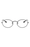 Ray Ban 51mm Oval Optical Glasses In Gunmetal