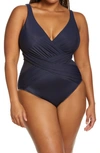 Miraclesuitr Illusionist Crossover One-piece Swimsuit In Midnght Bu