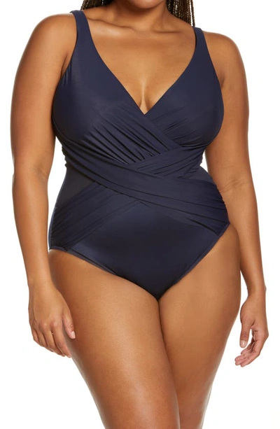 Miraclesuitr Illusionist Crossover One-piece Swimsuit In Midnght Bu