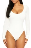 Naked Wardrobe The Come Around Bodysuit In Off White