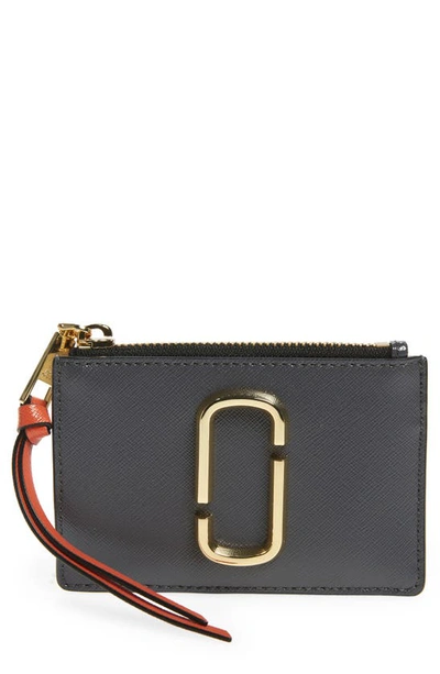 The Marc Jacobs Snapshot Leather Id Wallet In Cylinder Grey Multi