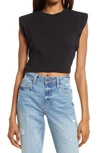 Allsaints Coni Crop Muscle Tank In Black
