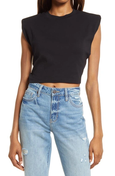 Allsaints Coni Crop Muscle Tank In Black